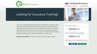 A.D Banker - OnCourse Learning Landing page