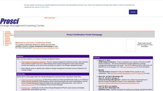Prosci Certification Portal - Main page