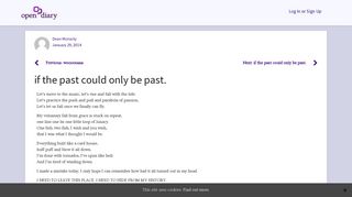 if the past could only be past. – Open Diary