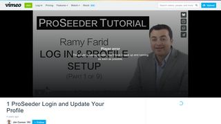 1 ProSeeder Login and Update Your Profile on Vimeo