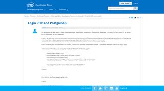 Login PHP and PostgreSQL - Intel® Developer Zone