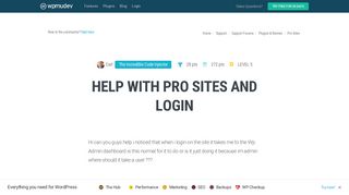 Help with Pro Sites and login - WPMU Dev