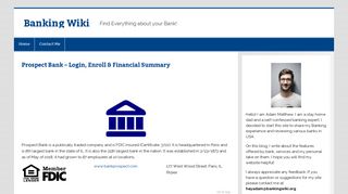 Prospect Bank - Online Banking Login, Enroll & Financial Summary