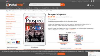 Prospect Magazine - Jan/Feb 2019 Subscriptions | Pocketmags