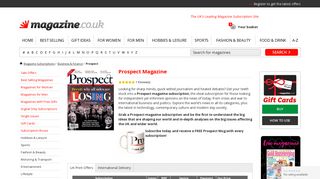 Prospect Magazine Subscription UK Offer
