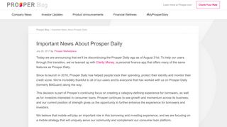 Important News About Prosper Daily - Prosper Blog