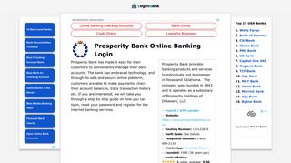 Prosperity Bank Online Banking Login - Login Bank