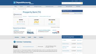 Prosperity Bank (TX) Reviews and Rates - Deposit Accounts