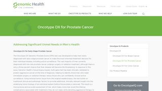 Oncotype DX for Prostate Cancer | Genomic Health, Inc.