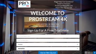 Prostream 4k Hosting Order Page