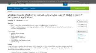 What is 2-Step Verification for the SSO login window in CCH® Global ...
