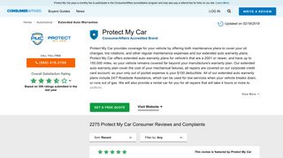 Top 2,274 Reviews and Complaints about Protect My Car