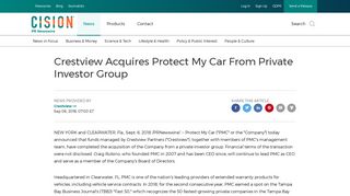 Crestview Acquires Protect My Car From Private Investor Group