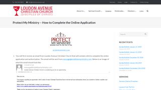 Protect My Ministry – How to Complete the Online Application ...
