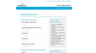 Online Customer Service - Myaccount.protective.com