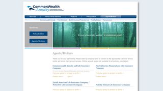 Agents/Brokers - Commonwealth Annuity and Life Insurance Company