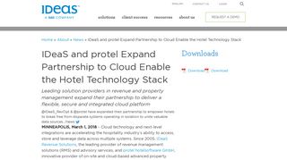 IDeaS and protel Expand Partnership to Cloud Enable the Hotel ...