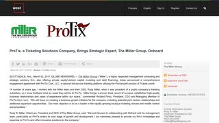 ProTix, a Ticketing Solutions Company, Brings Strategic Expert, The ...