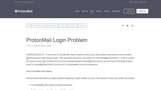 ProtonMail Login Problem - ProtonMail Blog