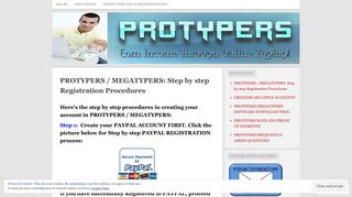 PROTYPERS / MEGATYPERS: Step by step Registration Procedures ...