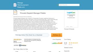 Provado Dispatch Manager Fill Online, Printable, Fillable, Blank ...