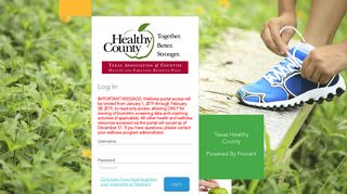 TAC - Login Page - Healthy County - Provant Health