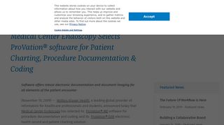 Medical Center Endoscopy Selects ProVation® software for Patient ...