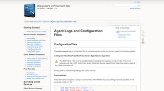 Agent Logs and Configuration Files [Wanpulse's proVconnect Wiki]