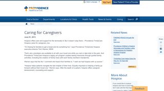 Caring for Caregivers | Providence Health & Services Southern ...
