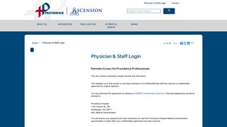 Physician & Staff Login | Providence Hospital | metro Washington, DC ...