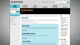 Provident Credit Union: About Online Banking
