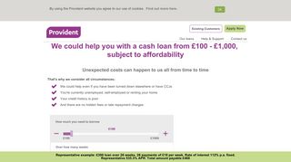 Provident: Need a cash loan up to £1000?