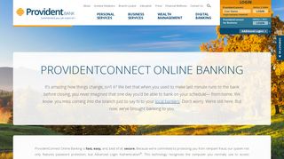 ProvidentConnect Online Banking | Provident Bank NJ - PA