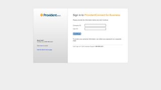 Sign in to ProvidentConnect for Business