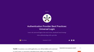 Authentication Provider Best Practices: Universal Login - Auth0