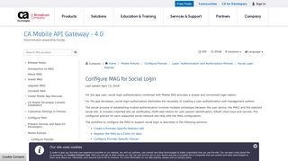 Configure MAG for Social Login - CA Mobile API Gateway - 4.0 - CA ...