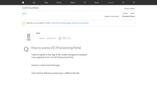 How to access iOS Provisioning Portal - Apple Community