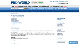 Your Account - Pro World