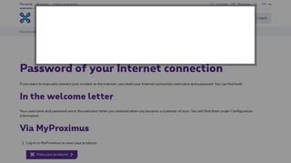 Password of your Internet connection | Proximus