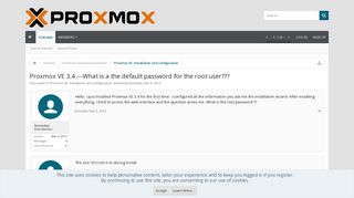 Proxmox VE 3.4 ---What is a the default password for the root user ...