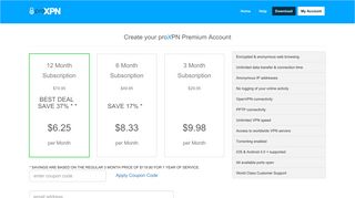 proXPN - Create Account