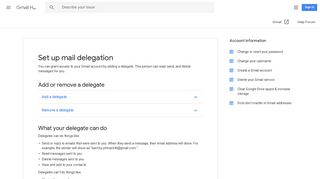 Set up mail delegation - Gmail Help - Google Support