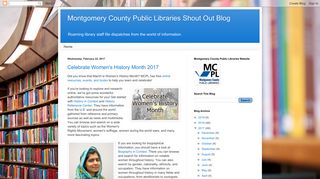 Montgomery County Public Libraries Shout Out Blog: February 2017