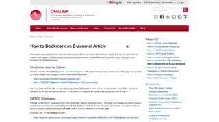 How to Bookmark an E-Journal Article | OhioLINK