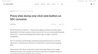 Proxy sites dump one-click vote button on SEC concerns | Reuters