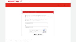 Forgot Username and Password? - PRUaccess - Pru Life UK