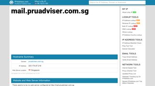 mail.pruadviser.com.sg - Pruadviser Mail | IPAddress.com