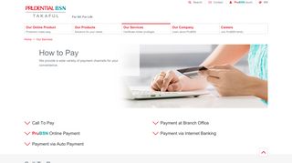 How to Pay - Services | Prudential BSN Takaful