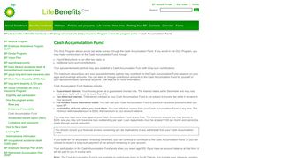 BP Life Benefits (Core US Benefits) - Cash Accumulation Fund