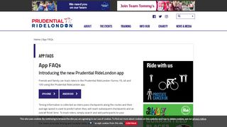 Mobile App FAQs | Prudential RideLondon